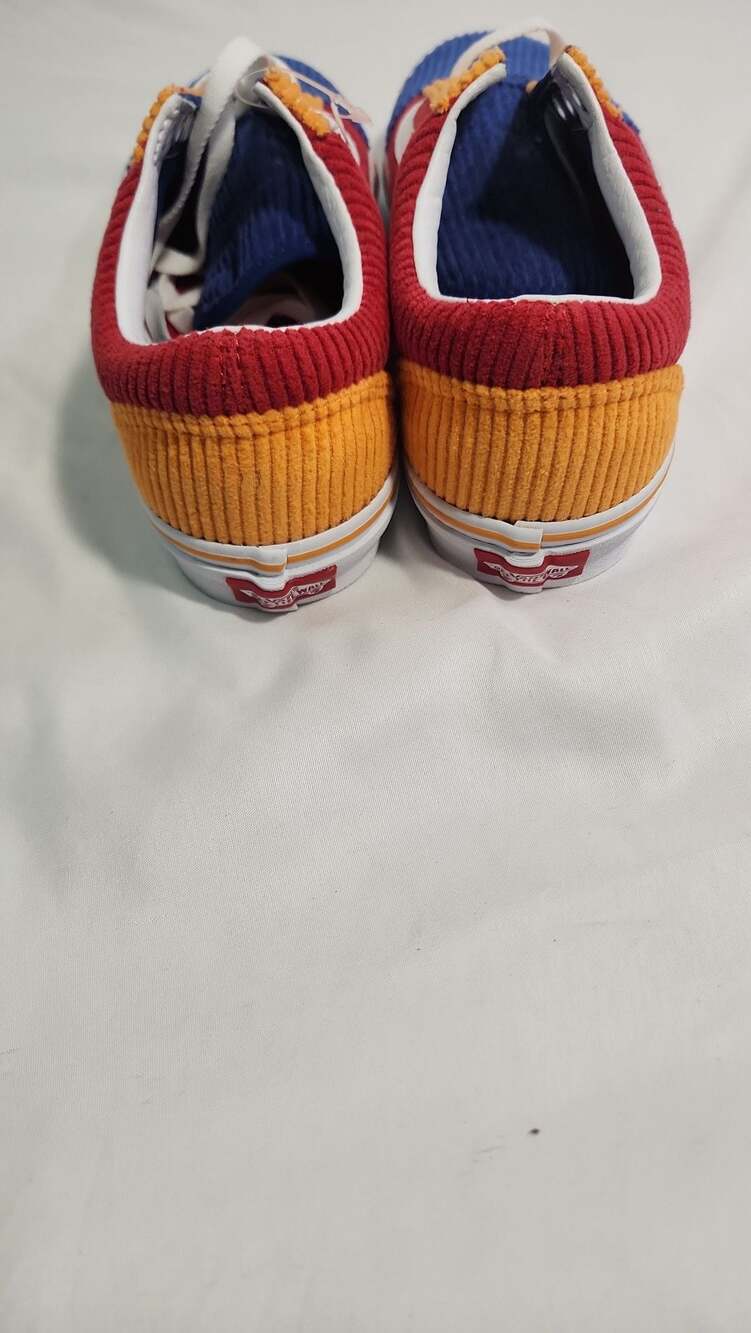 Vans Old Skool Corduroy Multi Color Block Primary Red Blue Orange - Picture 5 of 5